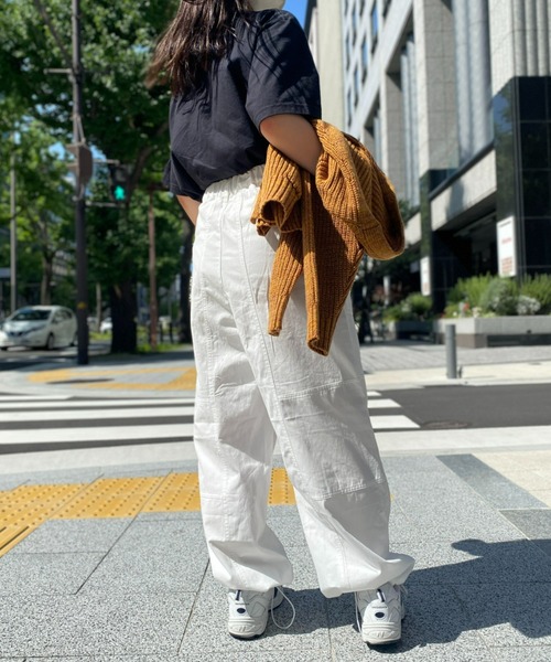 CPCM(シーピーシーエム)の「裾ドロストワークパンツ(カーゴパンツ・レディース・ブラック/オフホワイト/カーキ・FREE)」の8枚目の写真