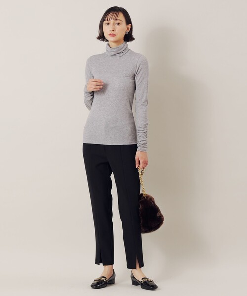 EPOCA THE SHOP（エポカザショップ）の「タートルネックカットソー（Tシャツ/カットソー・レディース・チャコールグレー/オフホワイト/ブラック・38）」の7枚目の写真