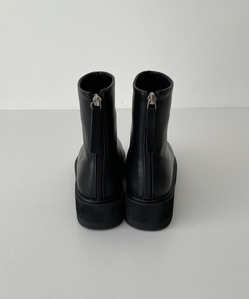 CANAL JEAN（キャナルジーン）の「El mar(エルマール) フェイクレザーバックZIPラウンドブーツ（ブーツ・レディース・ブラック・24/25/24.5/23.5）」の9枚目の写真
