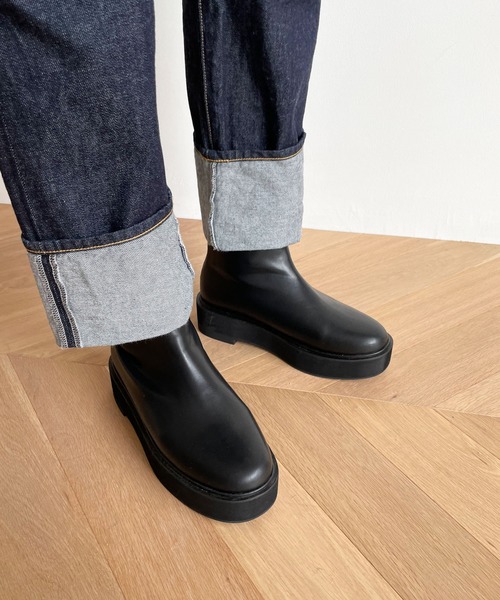 CANAL JEAN（キャナルジーン）の「El mar(エルマール) フェイクレザーバックZIPラウンドブーツ（ブーツ・レディース・ブラック・24/25/24.5/23.5）」の11枚目の写真