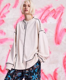 MAISON SPECIAL | 《ユニセックスアイテム》ヘビーウェイトスウェットプライムオーバーエンブロイダリークルーネックステッチプルオーバー 【MAISON SPECIAL/メゾンスペシャル】(スウェット)