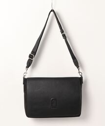 FURLA メンズフルラ フラップ ロゴ金具 レザー メッセンジャーバッグ FURLA メンズフルラ フラップ ロゴ金具 レザー メッセンジャーバッグ