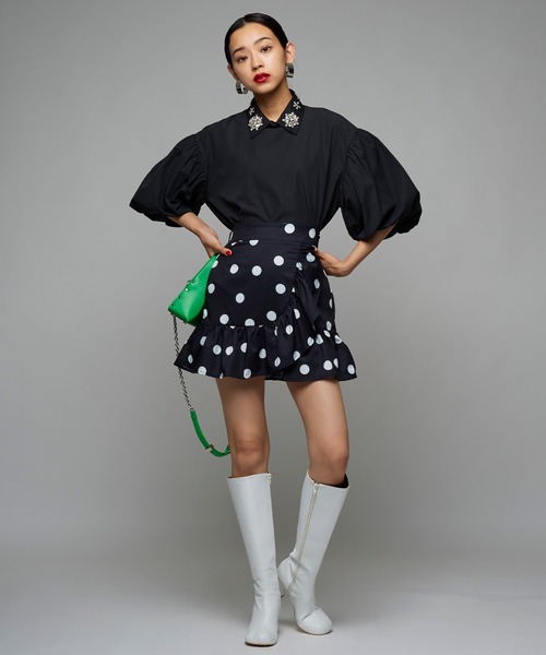 Narcissus(ナルシス)の「【WEBSTORE 限定商品】ドットミニスカート(スカート・レディース・ブラック・FREE)」の10枚目の写真