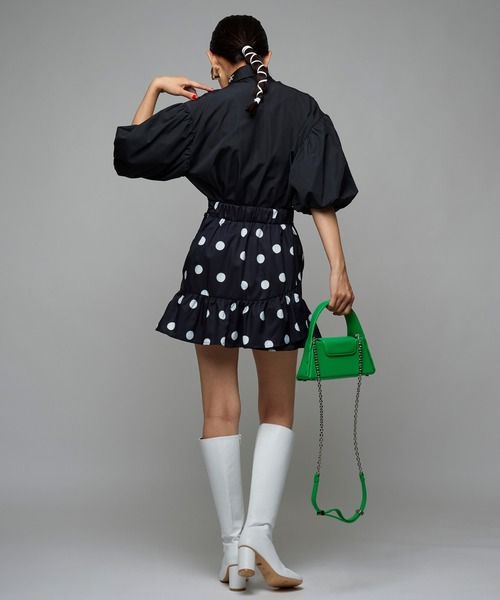 Narcissus(ナルシス)の「【WEBSTORE 限定商品】ドットミニスカート(スカート・レディース・ブラック・FREE)」の2枚目の写真