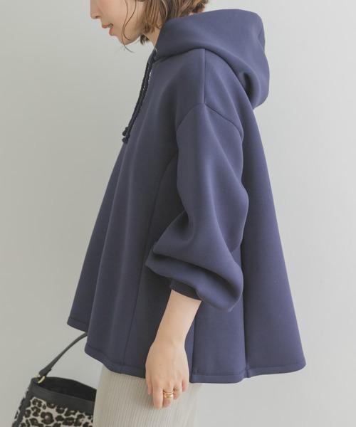 F by ROSSO（エフバイロッソ）の「F by ROSSO　Aラインダンボールパーカー（パーカー・レディース・ネイビー/カーキ/ライトベージュ・FREE）」の3枚目の写真