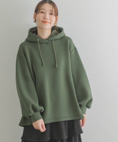 F by ROSSO（エフバイロッソ）の「F by ROSSO　Aラインダンボールパーカー（パーカー・レディース・ネイビー/カーキ/ライトベージュ・FREE）」の5枚目の写真