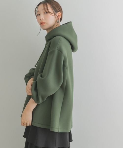 F by ROSSO（エフバイロッソ）の「F by ROSSO　Aラインダンボールパーカー（パーカー・レディース・ネイビー/カーキ/ライトベージュ・FREE）」の6枚目の写真