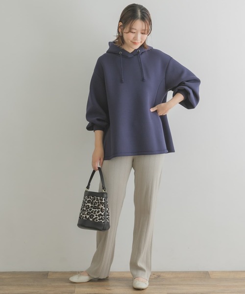 F by ROSSO（エフバイロッソ）の「F by ROSSO　Aラインダンボールパーカー（パーカー・レディース・ネイビー/カーキ/ライトベージュ・FREE）」の14枚目の写真