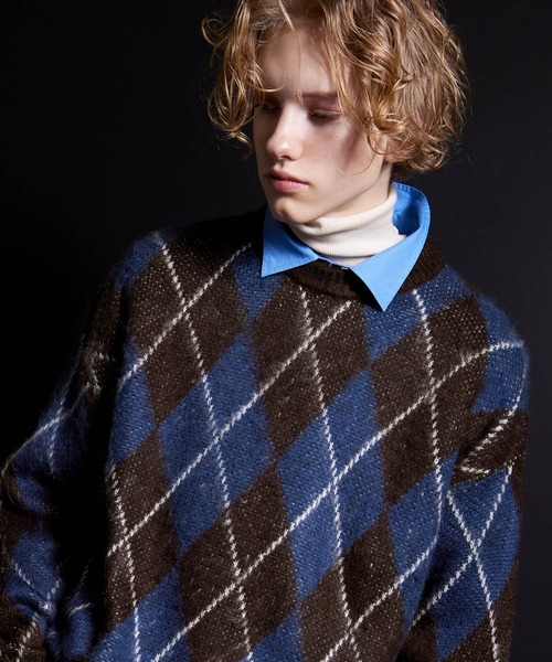 ENDER PRODUCTS（エンダープロダクツ）の「ビックシルエット マルチパターン ビッグシルエットクルーネックニット【ENDER PRODUCTS/エンダープロダクツ】（ニット/セーター・メンズ・ネイビー系2/ブラウン系1/グレー系1/ブラウン系2/ライトグレー系/レッド系・M/L）」の8枚目の写真