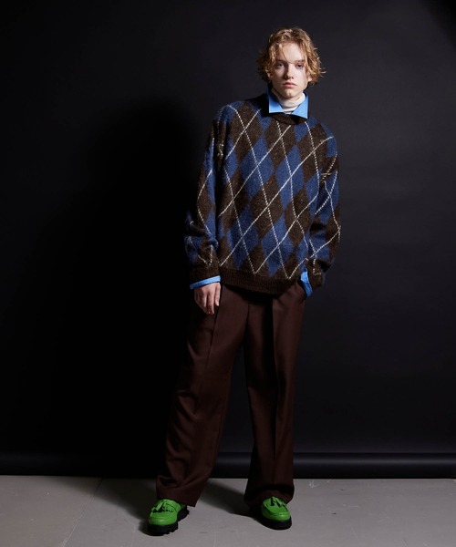 ENDER PRODUCTS（エンダープロダクツ）の「ビックシルエット マルチパターン ビッグシルエットクルーネックニット【ENDER PRODUCTS/エンダープロダクツ】（ニット/セーター・メンズ・ネイビー系2/ブラウン系1/グレー系1/ブラウン系2/ライトグレー系/レッド系・M/L）」の11枚目の写真