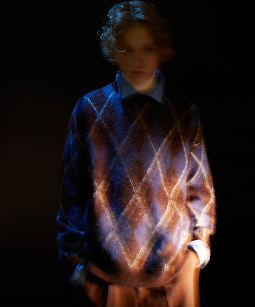 ENDER PRODUCTS（エンダープロダクツ）の「ビックシルエット マルチパターン ビッグシルエットクルーネックニット【ENDER PRODUCTS/エンダープロダクツ】（ニット/セーター・メンズ・ネイビー系2/ブラウン系1/グレー系1/ブラウン系2/ライトグレー系/レッド系・M/L）」の22枚目の写真