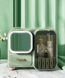 aimoha（アイモハ）の「大容量化粧品収納ケース　天板防塵鏡・引き出し付き北欧風（収納グッズ）」