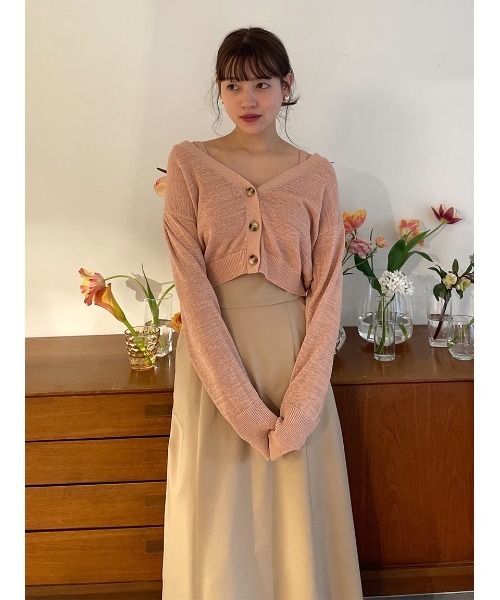 #wnc ギャラリービスコンティ GALLERYVISCONTI ニット・セーター パール リボンモチーフ 2 ピンク系 タグ付き 美品 レディース [913229] 美シルエットニット】リボン2WAYフェイクパール袖ドルマンニット
