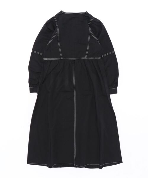 ehka sopo（エヘカソポ）の「配色ステッチワンピース（ワンピース・レディース・ブラック/ベージュ/ブラウン・ﾌﾘ-）」の4枚目の写真