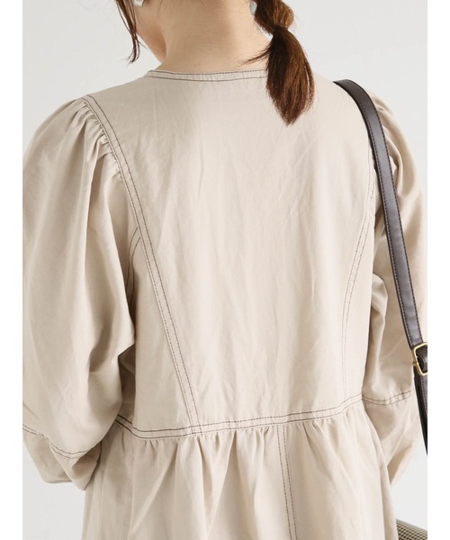 ehka sopo（エヘカソポ）の「配色ステッチワンピース（ワンピース・レディース・ブラック/ベージュ/ブラウン・ﾌﾘ-）」の18枚目の写真