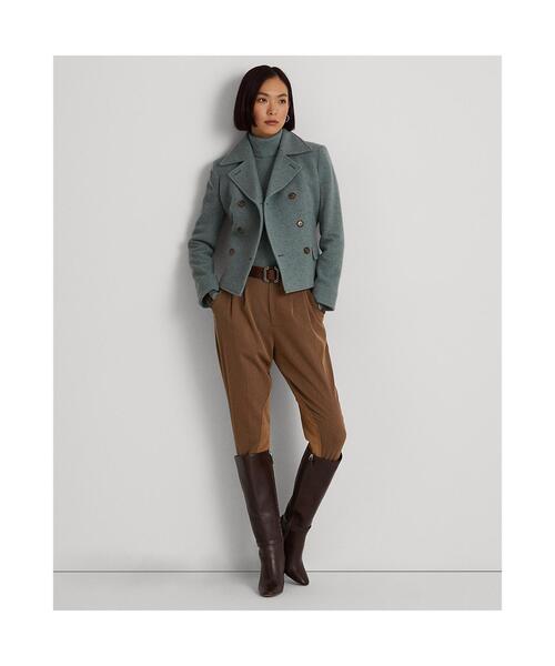 LAUREN RALPH LAUREN ヘリンボーン柄 ダブルブレスト コート LAUREN RALPH LAUREN（ローレン ラルフ ローレン）の「ダブルブレス