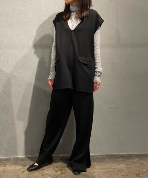 ReNorm（リノーム）の「【SET UP対応】スリットパンツ（スラックス・レディース・グレー/ブラック・S/M）」の7枚目の写真