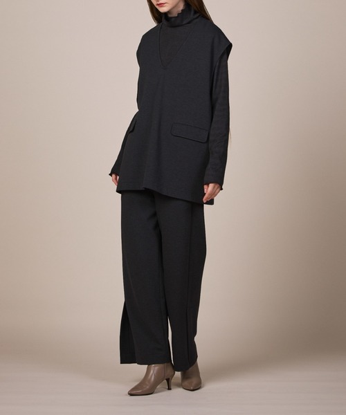 ReNorm（リノーム）の「【SET UP対応】スリットパンツ（スラックス・レディース・グレー/ブラック・S/M）」の10枚目の写真