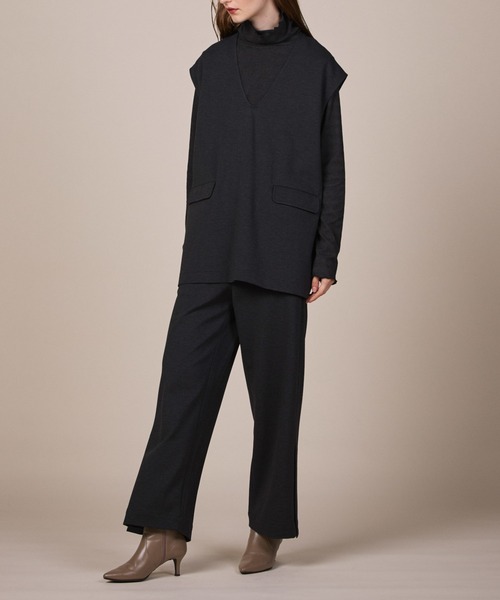 ReNorm（リノーム）の「【SET UP対応】スリットパンツ（スラックス・レディース・グレー/ブラック・S/M）」の11枚目の写真