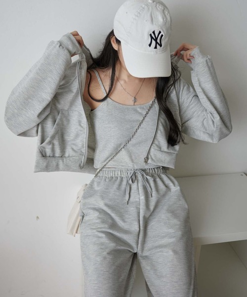 WEGO（ウィゴー）の「WEGO/【WEB限定 3点セット】スウェットセットアップ（ルームウェア/パジャマ・レディース・ライトグレー/ブラック・FREE）」の14枚目の写真