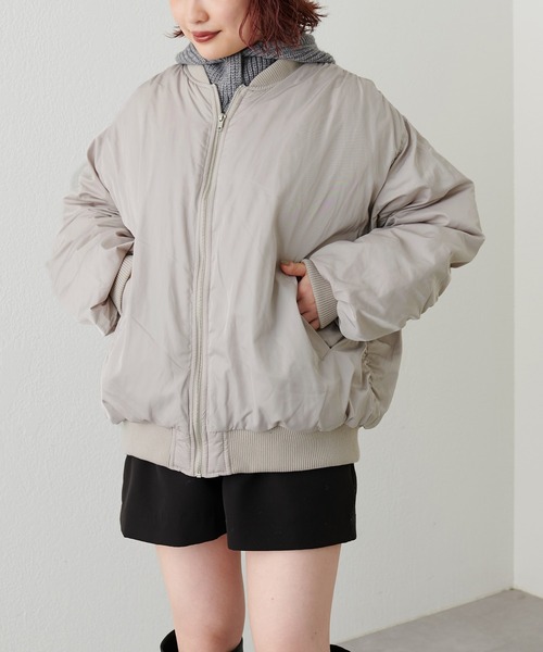 natural couture（ナチュラルクチュール）の「BIGボリュームMA‐1（MA-1・レディース・アイボリー/ブラック/グレイッシュベージュ・FREE）」の13枚目の写真