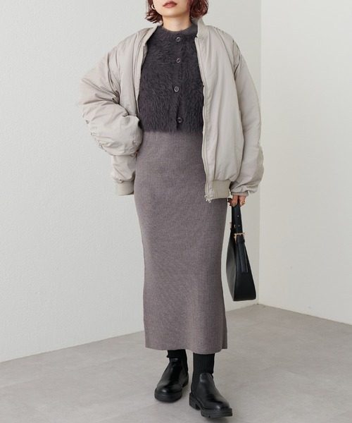 natural couture（ナチュラルクチュール）の「BIGボリュームMA‐1（MA-1・レディース・アイボリー/ブラック/グレイッシュベージュ・FREE）」の18枚目の写真