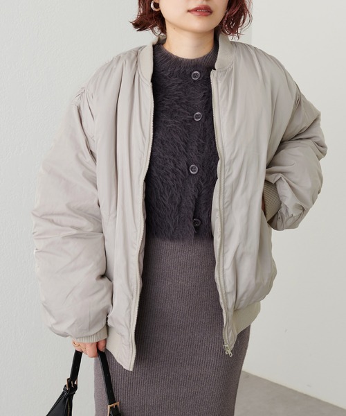 natural couture（ナチュラルクチュール）の「BIGボリュームMA‐1（MA-1・レディース・アイボリー/ブラック/グレイッシュベージュ・FREE）」の16枚目の写真