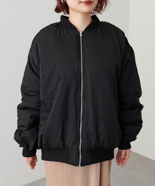 natural couture（ナチュラルクチュール）の「BIGボリュームMA‐1（MA-1・レディース・アイボリー/ブラック/グレイッシュベージュ・FREE）」の19枚目の写真