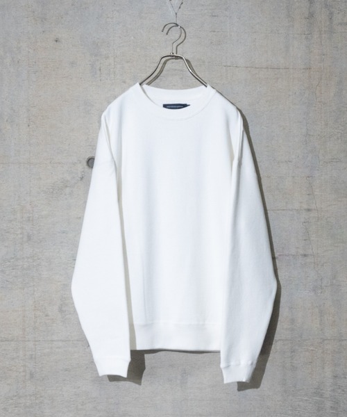 JOHN'S CLOSET（ジョンズクローゼット）の「【50】裏起毛 USAコットン クルーネック ビッグスウェット（スウェット・メンズ・ベージュ/グリーン/ブラウン/ブラック/チャコールグレー/ホワイト/ダークブルー/杢グレー・MEDIUM/LARGE）」の2枚目の写真