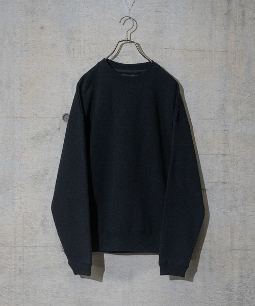 JOHN'S CLOSET（ジョンズクローゼット）の「【50】裏起毛 USAコットン クルーネック ビッグスウェット（スウェット・メンズ・ベージュ/グリーン/ブラウン/ブラック/チャコールグレー/ホワイト/ダークブルー/杢グレー・MEDIUM/LARGE）」の3枚目の写真