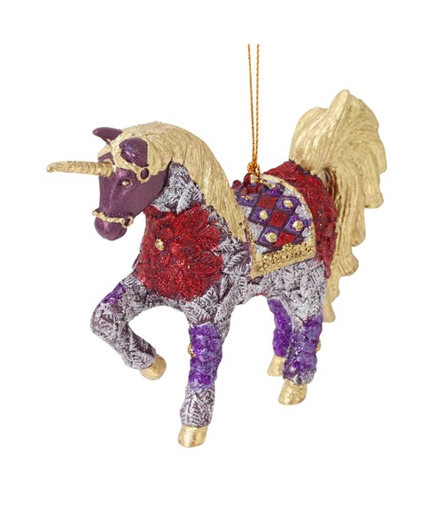 セール】レジンオーナメント ユニコーン パープル（インテリア雑貨
