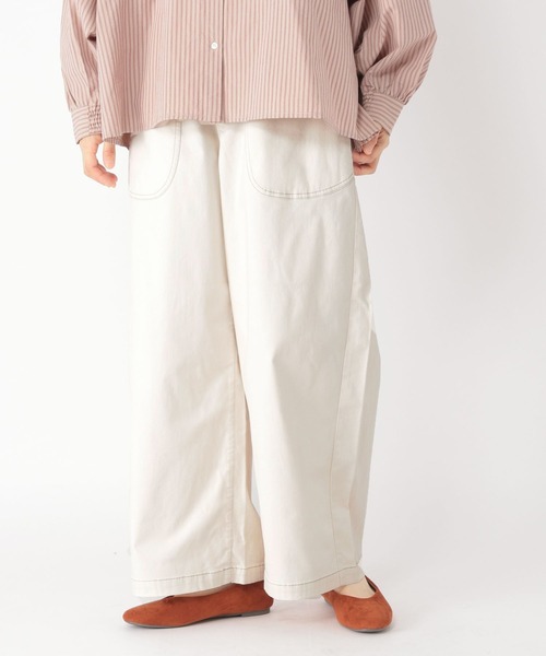 studio CLIP（スタディオクリップ）の「エッグポケットワイドパンツ（その他パンツ・レディース・アイボリー/ライトグリーン/マスタード・LARGE/MEDIUM）」の2枚目の写真