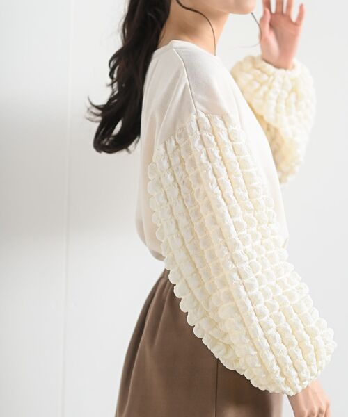 rps（アールピーエス）の「ポコポコスリーブ切替裏起毛プルオーバー（その他トップス・レディース・ブラック/アイボリー・フリー）」の7枚目の写真