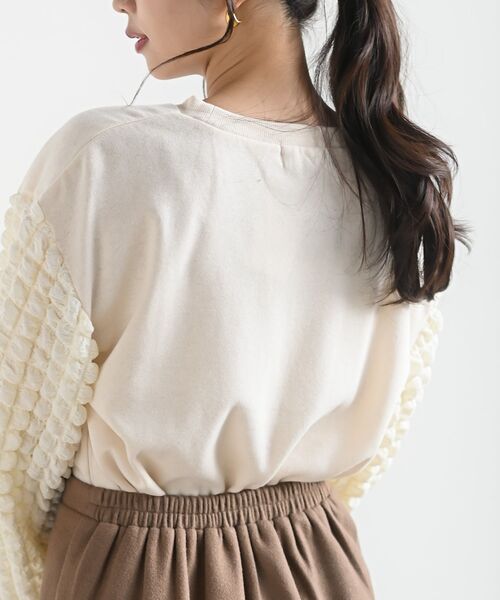 rps（アールピーエス）の「ポコポコスリーブ切替裏起毛プルオーバー（その他トップス・レディース・ブラック/アイボリー・フリー）」の3枚目の写真