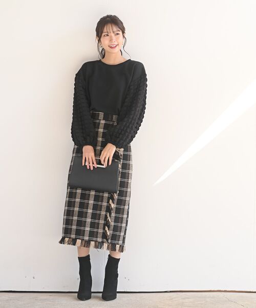 rps（アールピーエス）の「ポコポコスリーブ切替裏起毛プルオーバー（その他トップス・レディース・ブラック/アイボリー・フリー）」の17枚目の写真