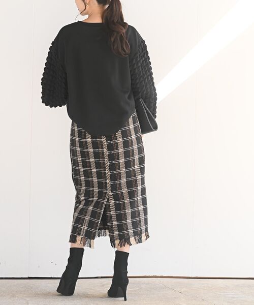 rps（アールピーエス）の「ポコポコスリーブ切替裏起毛プルオーバー（その他トップス・レディース・ブラック/アイボリー・フリー）」の12枚目の写真