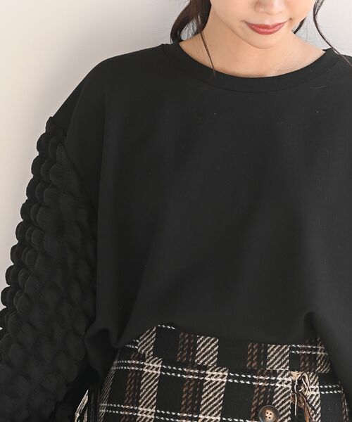 rps（アールピーエス）の「ポコポコスリーブ切替裏起毛プルオーバー（その他トップス・レディース・ブラック/アイボリー・フリー）」の10枚目の写真