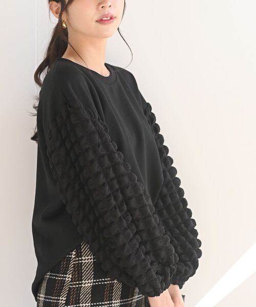 rps（アールピーエス）の「ポコポコスリーブ切替裏起毛プルオーバー（その他トップス・レディース・ブラック/アイボリー・フリー）」の8枚目の写真