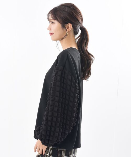 rps（アールピーエス）の「ポコポコスリーブ切替裏起毛プルオーバー（その他トップス・レディース・ブラック/アイボリー・フリー）」の18枚目の写真