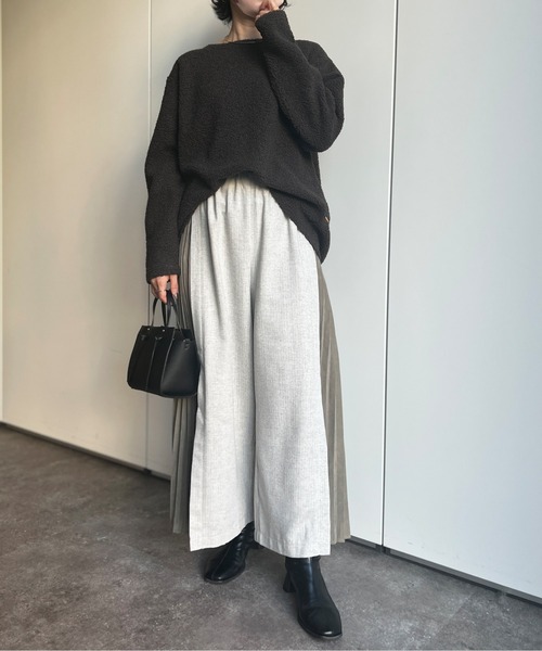 セール】ヘリンボーンサイドプリーツワイドパンツ（その他パンツ