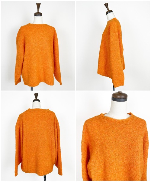 Meli rich(メリーリッチ)の「ループヤーンオーバーサイズニット(ニット/セーター・レディース・オートミール/オレンジ/チャコール・MEDIUM)」の15枚目の写真