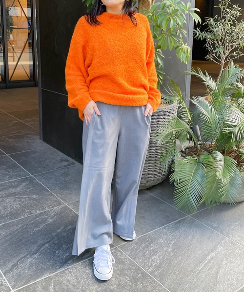 Meli rich(メリーリッチ)の「ループヤーンオーバーサイズニット(ニット/セーター・レディース・オートミール/オレンジ/チャコール・MEDIUM)」の22枚目の写真