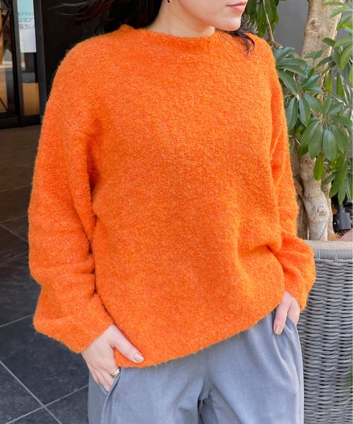 Meli rich(メリーリッチ)の「ループヤーンオーバーサイズニット(ニット/セーター・レディース・オートミール/オレンジ/チャコール・MEDIUM)」の21枚目の写真