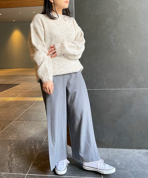 Meli rich(メリーリッチ)の「ループヤーンオーバーサイズニット(ニット/セーター・レディース・オートミール/オレンジ/チャコール・MEDIUM)」の19枚目の写真