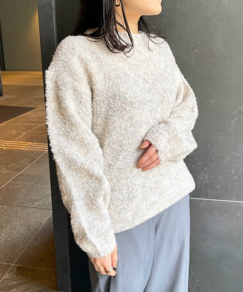 Meli rich(メリーリッチ)の「ループヤーンオーバーサイズニット(ニット/セーター・レディース・オートミール/オレンジ/チャコール・MEDIUM)」の10枚目の写真