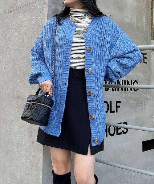 INGNI(イング)の「もちもち畦ルーズカーディガン(カーディガン/ボレロ・レディース・アイボリー/ブルー/パープル・M)」の13枚目の写真