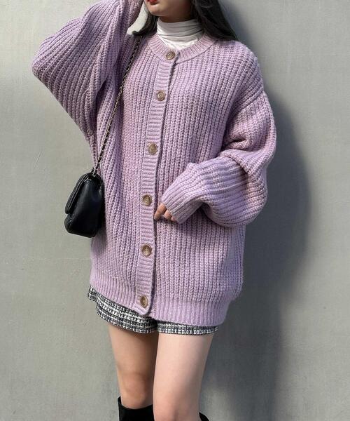 INGNI(イング)の「もちもち畦ルーズカーディガン(カーディガン/ボレロ・レディース・アイボリー/ブルー/パープル・M)」の14枚目の写真