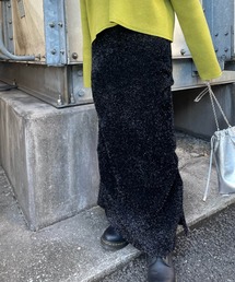 Ameri | FEATHER YARN GLITTER KNIT SKIRT(スカート)