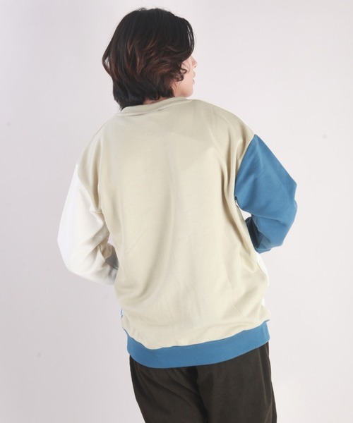 GERRY(ジェリー)の「GERRY 裏毛ワンポイント刺繍 切替 オーバーサイズスウェット(スウェット・メンズ・ベージュ/カーキ・LL/M/L)」の6枚目の写真