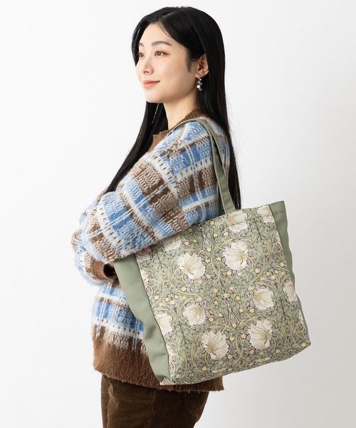 セール】ダクロン素材 ウィリアムモリス柄 マルシェトートバッグ